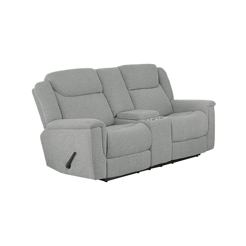 Causeuse double inclinable avec console, gris, Loveseat