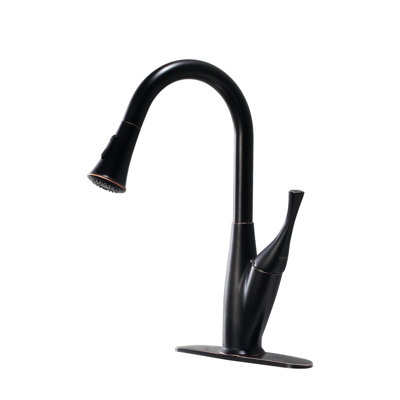 Oil - Rubbed Bronze Pull Out Faucet For Kitchen, Sleek And Functional Design, To Rust, Single Handle Water Flow, 360 Degree Swivel High Arc Spout, Dual Spray Modes, Easy Installation Kitchen Faucet,