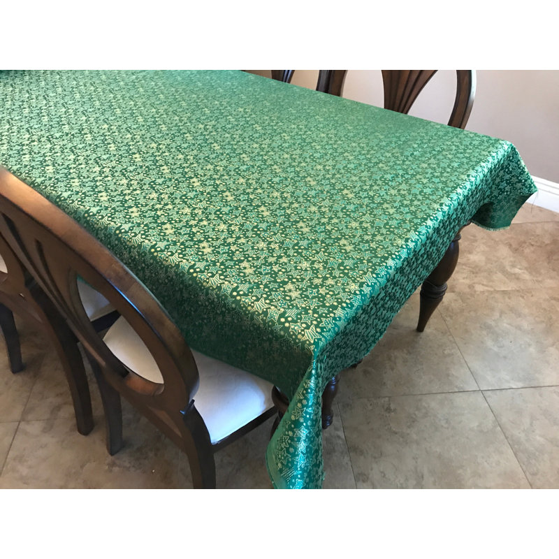 Linge de table Kalvi Brocade, 144 po x 56 po, Vert