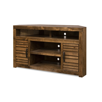 Rustic Tv Corner Stand, Whiskey Finish, No Assembly Required Inches,
