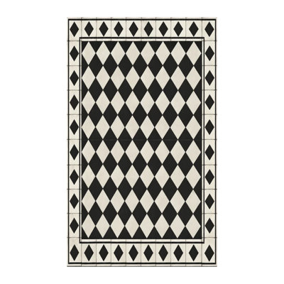 Chess Black Easy to Clean Vinyl Mat