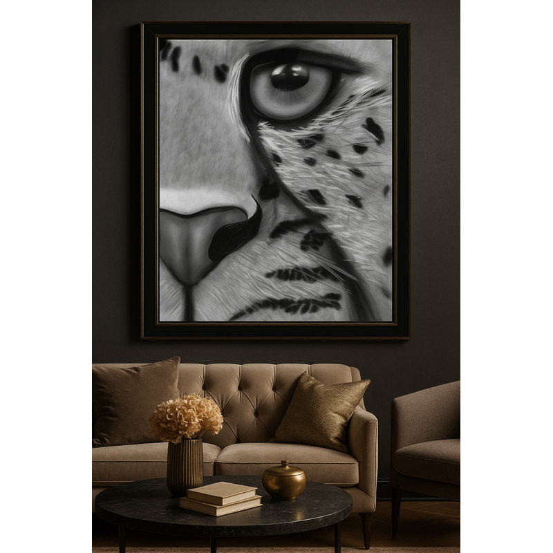 Predatory Silence Framed Canvas Wall Art by Kasian Art Studio - Black Frame