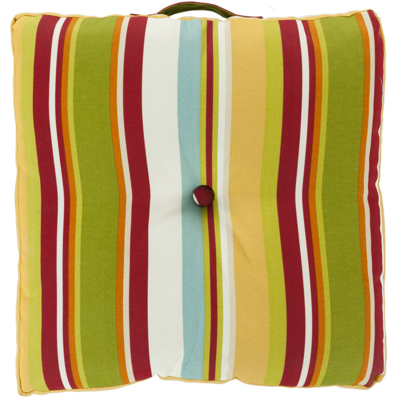 Multi-Dimensional Stripe Outdoor Throw Pillow Cover, Cherry