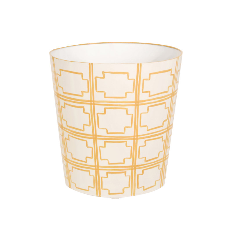 2 Gallons Waste Bin, Cream/Yellow