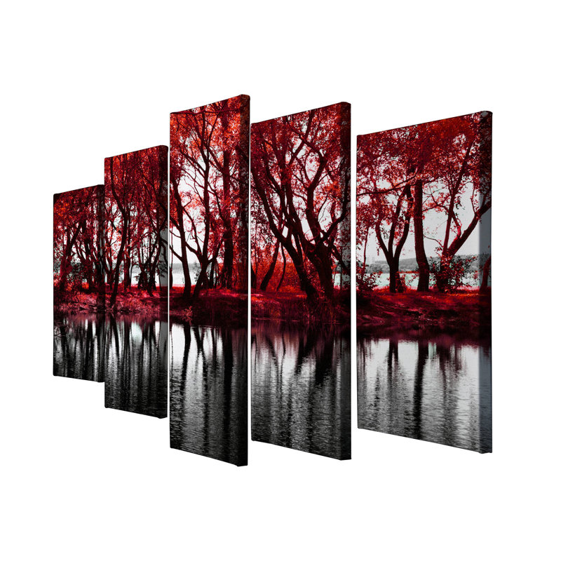 5 pièces sur toile tendue
