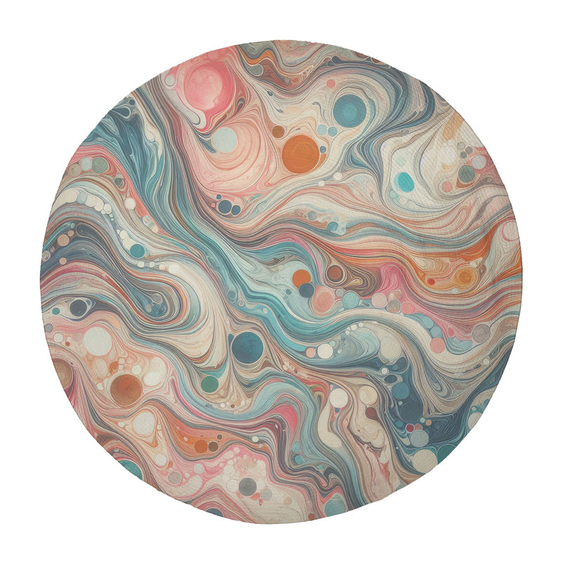 Tapis tressé Prism Swirl, Rond 5 pi
