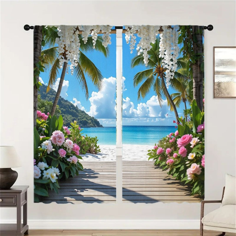 2Pcs Tropical Beach Palm Trees, L 52 po x H 84 po x 2 pièces