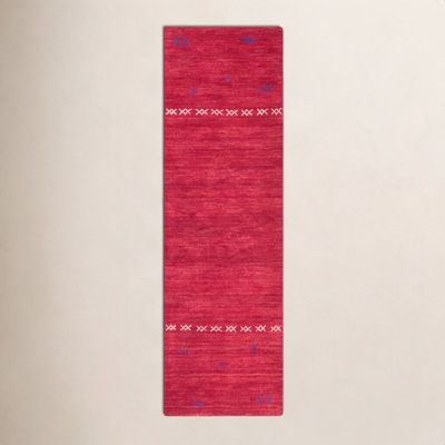 Santiago Red Handmade Wool Geometric Rug