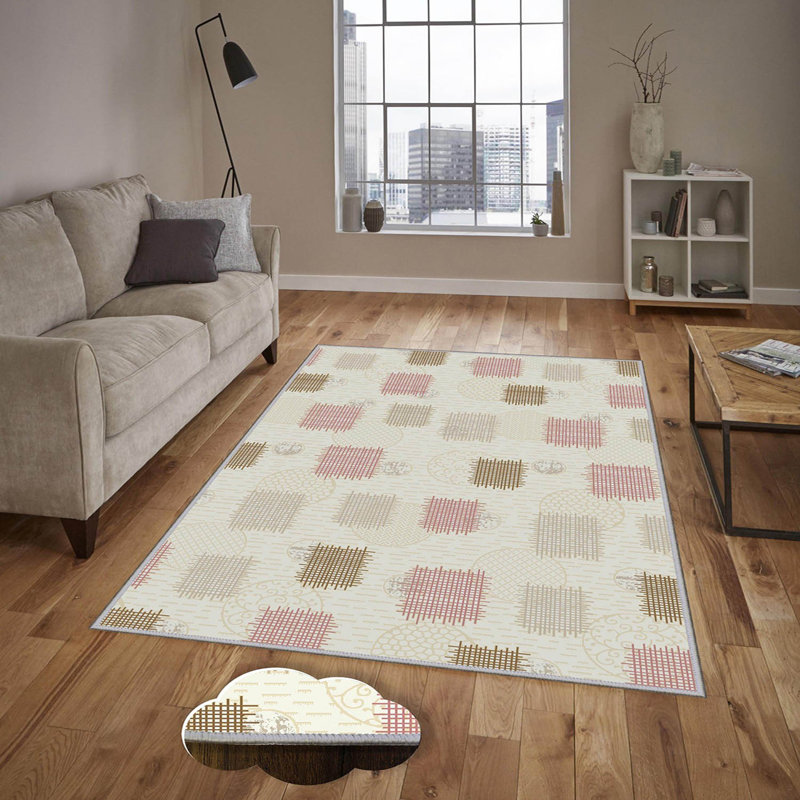 Premium 3D Printed Carpet, 4.6 x 7.2 Feet, 1% Polyester, .3 Inches Pile Height | Antibacterial, Non-Slip Underside, Machine Washable | Perfect for Living Room, Bedroom, and Kids' Play Areas, Durable & Stylish