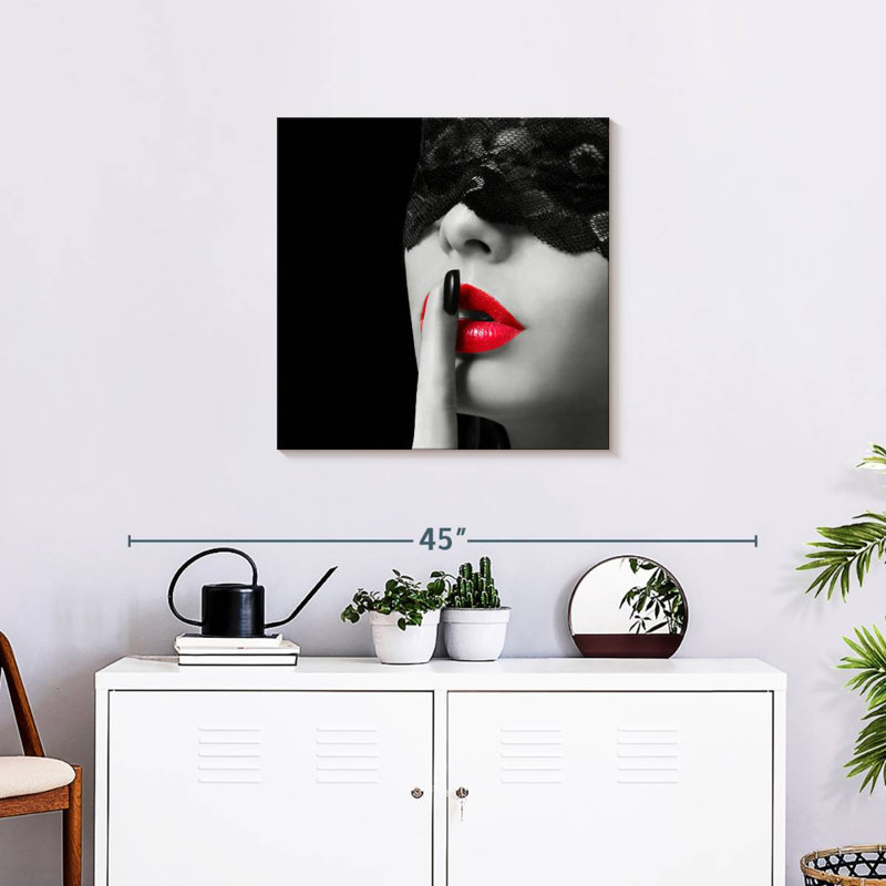 Shuttleworth Sophisticated Red Lips, 24" H x 24" W