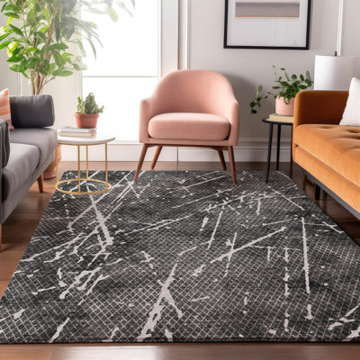 Premium Machine Washable Cerrito Charcoal Rug