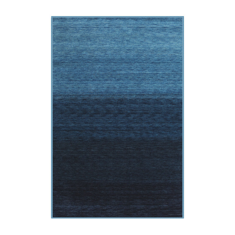 Tapis noir/bleu zone contemporaine Donnay, Rectangle 5 pi x 7 pi