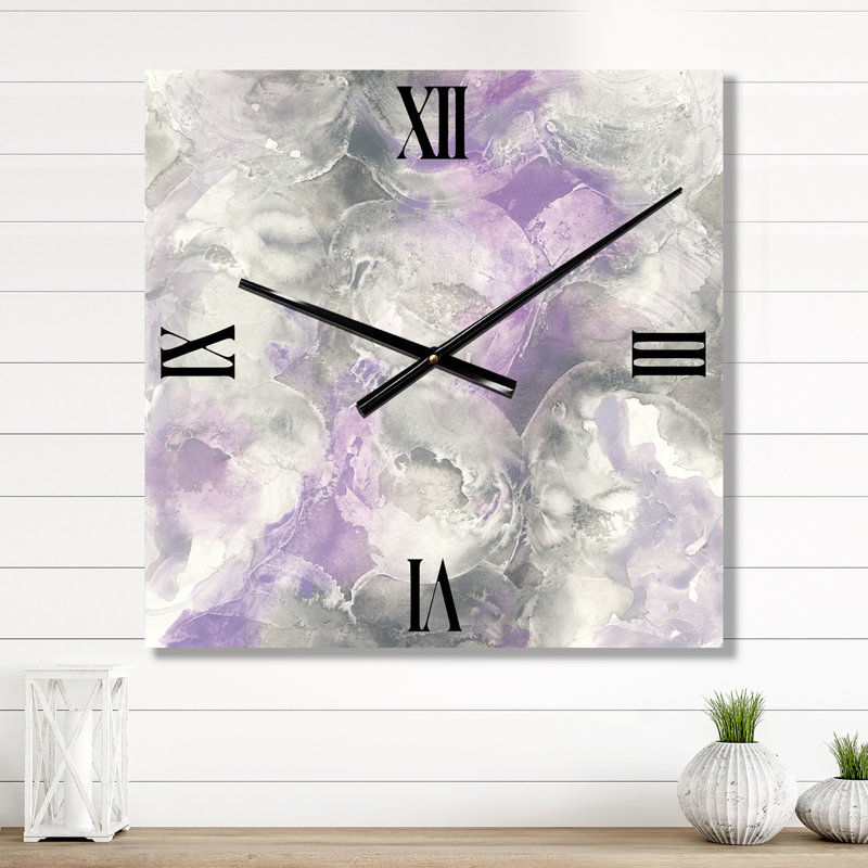 Horloge murale Watercolor Minimal Purple Tones III, Petit