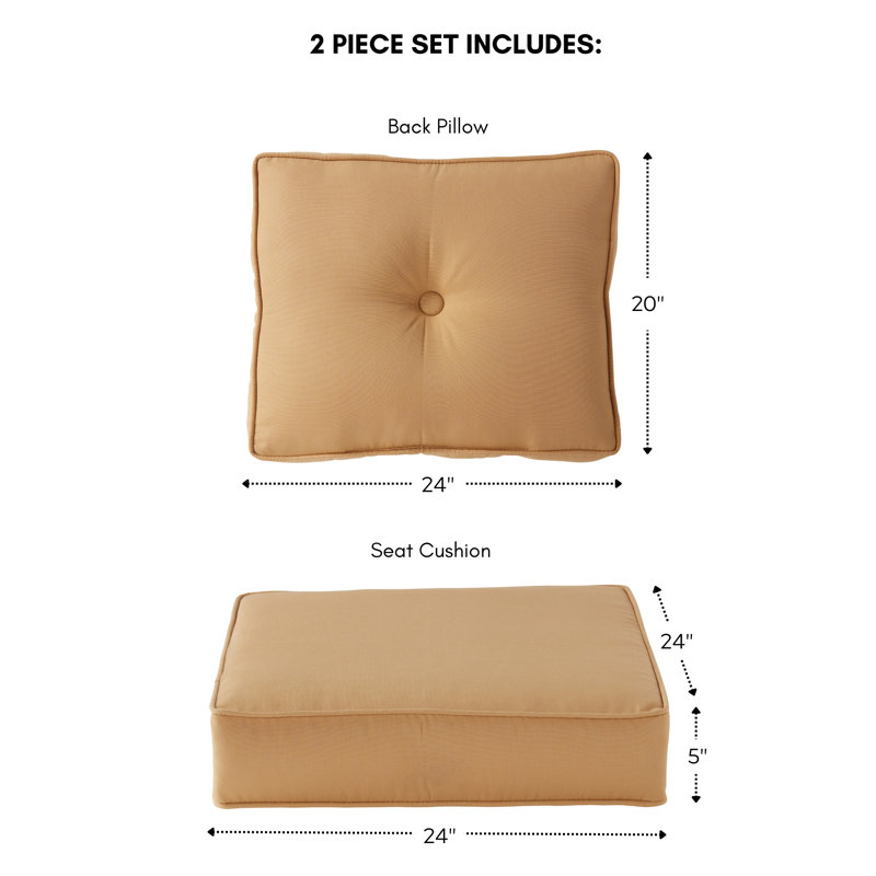 Coussin de siège pour chaise d'extérieur Royzell Sunbrella, Toile Sunbrella® blé