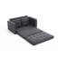 Canapé-lit convertible, futon confortable avec coussin moelleux, canapé en lin beige 3 fois gris foncé, peu encombrant, rangement en tissu-1063614322