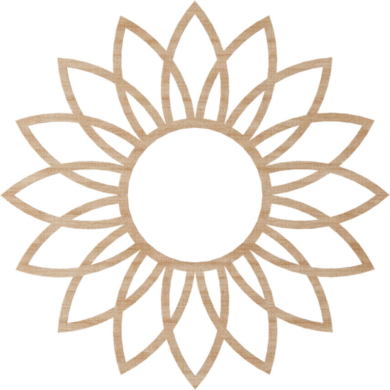 Médaillon de plafond en bois Daisy, H 38 po x l 38 po x P 0,25 po, Aulne
