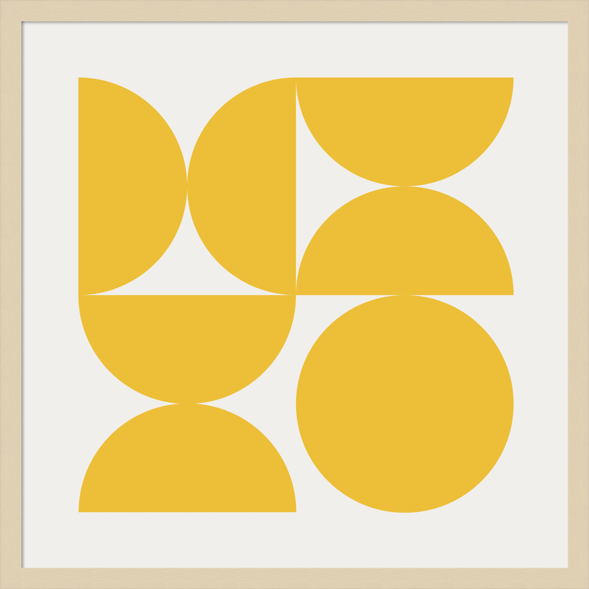 Bold Vintage Geometric Sunshine Yellow by The Creative Bunch Studio Framed  Art Print