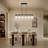 6-light Modern Black Light Fixtures Rectangular Large Chandeliers For Dining Room Hallway Kitchen