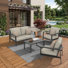 4 Piece Outdoor Conversation Set with Sunbrella® Cushions
