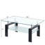 Table basse rectangulaire moderne en verre trempé noir, 100 cm (L) x 60 cm (P) x 45 cm (H), avec tablette de rangement inférieure.-1503090593-1503090596-1503090597