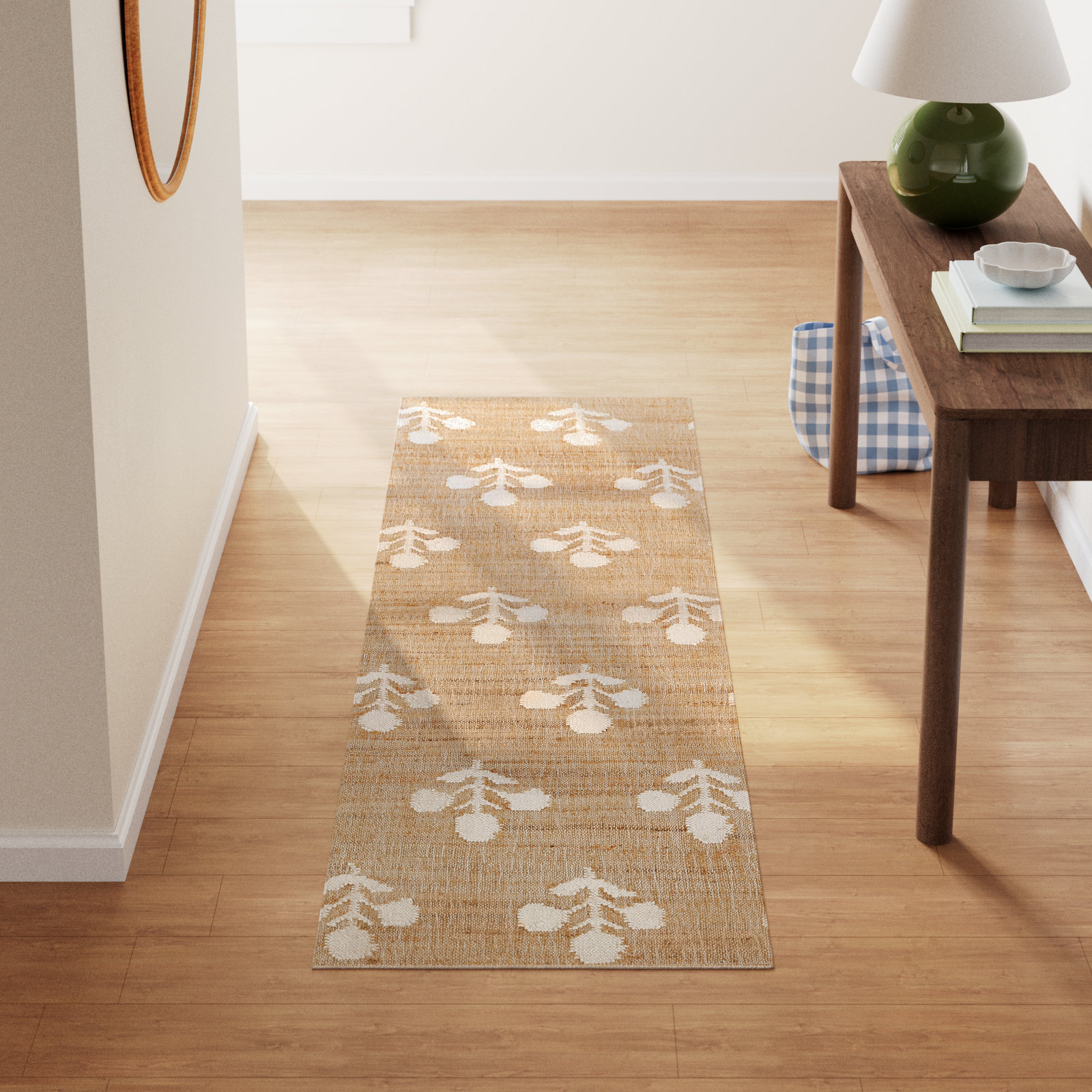 Orchard Natural Floral Jute Rug, Runner 2'3" x 8'