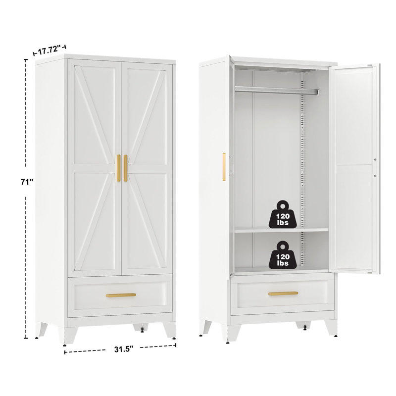 Armoire en acier de style campagnard 71 po Andelin