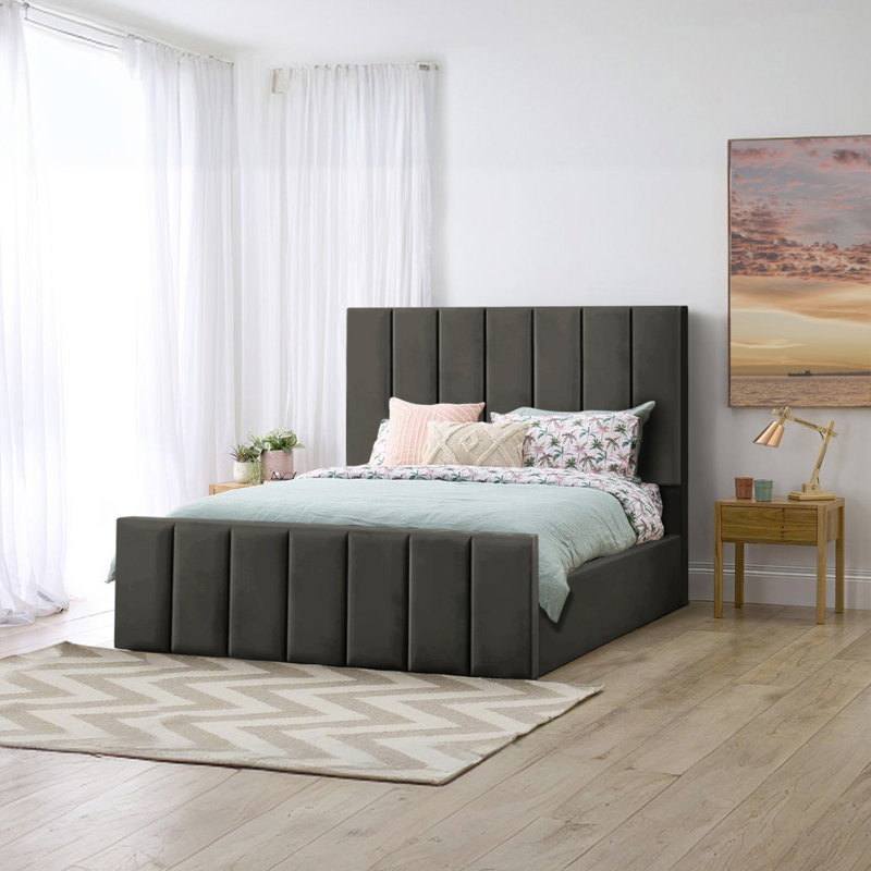 Judsonia Upholstered Ottoman Storage Bed, UK Small Double - DE 120 x 190 cm, Asphalt