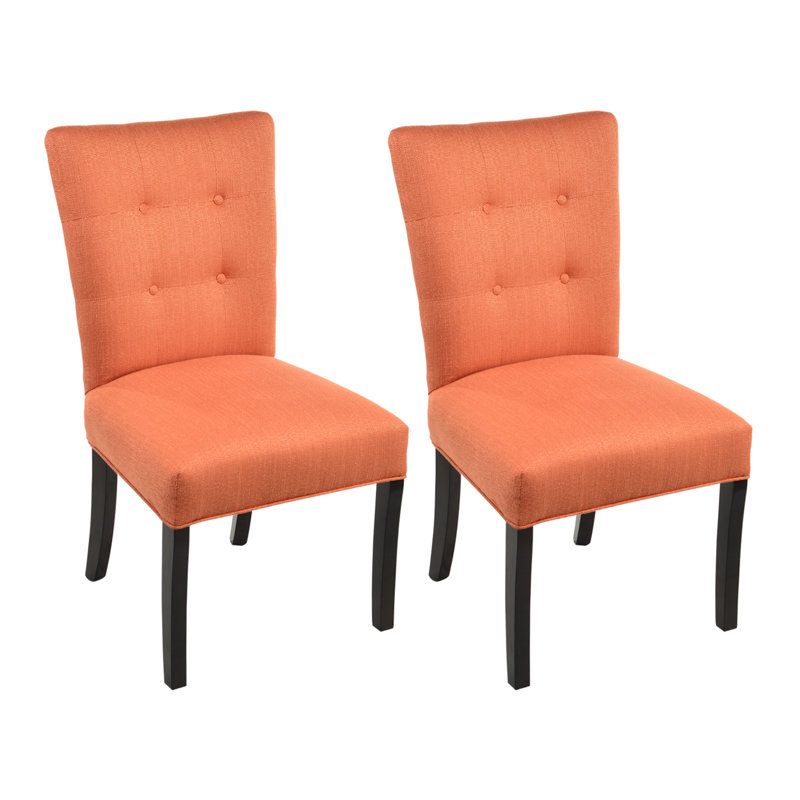 18'' H Tufted Upholstered Side Chair, Candice Pumpkin