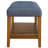 Light Blue And Oak Tufted Padded Seat Bench-976161158