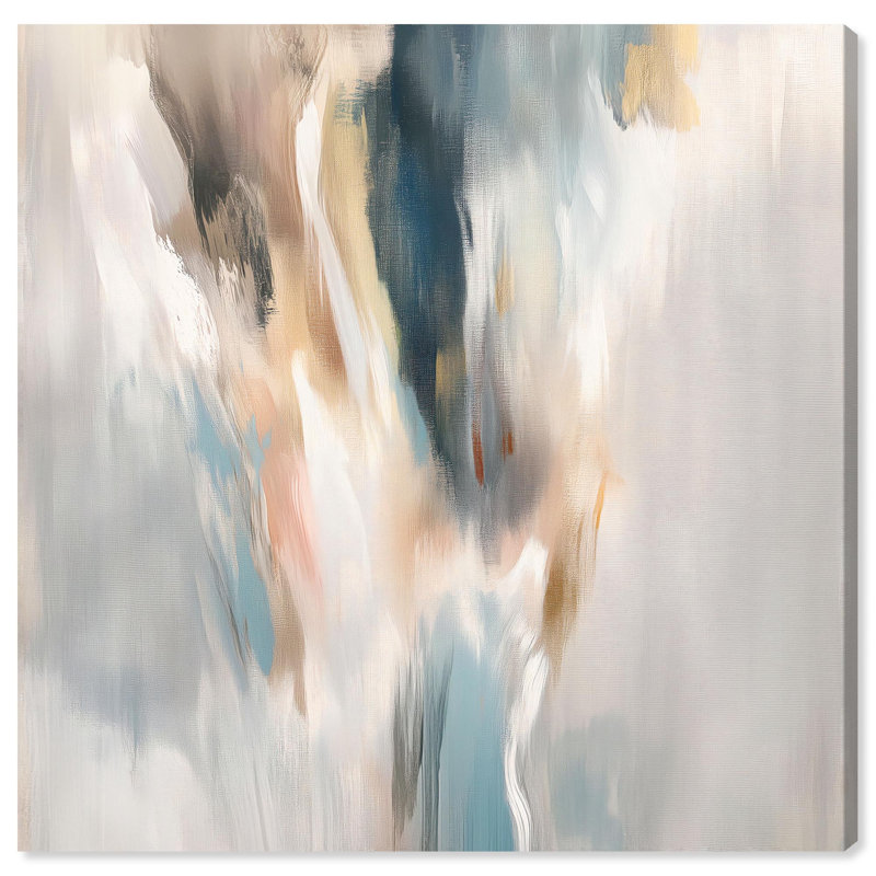 «Gilded Gorge II», art abstrait neutre par Art Remedy, H 40 po x l 40 po, Toile tendue, Peinture sans cadre