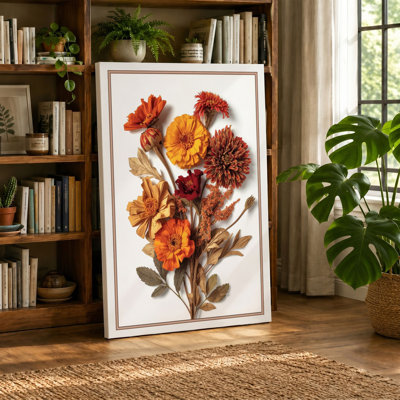 Carnation Study Botanical - Wrapped Canvas