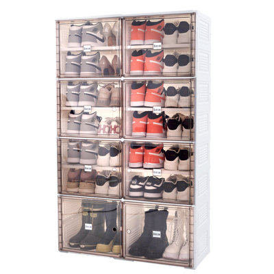 28 Pair Stackable Shoe Storage Cabinet