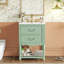 Meuble-lavabo de 24 po avec lavabo en céramique, armoire de salle de bain avec deux tiroirs à fermeture en douceur et une tablette ouverte-126278379
