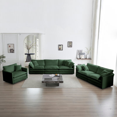 Modern Sofa Sofa Couch, 3 Piece Set Extra Deep Seat Sectional Sofa For Living Room, Sofa, 3 Seat Sofa, Loveseat And Single Sofa