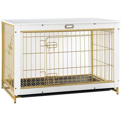 Eluterio Wood Pet Crate with 2 Doors