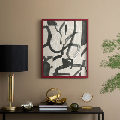 Ink Maze II Framed Print - Solid Wood