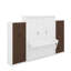 Lit escamotable double pleine grandeur avec placard, tiroirs et table