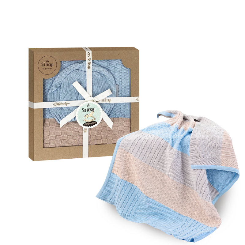 Cotton Baby Blanket, Blue