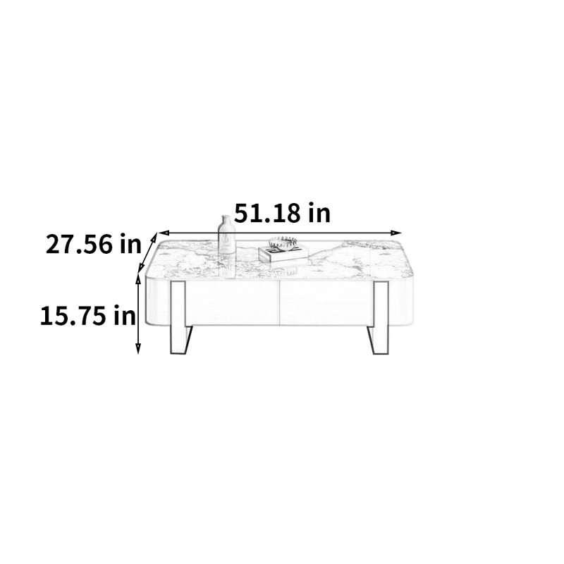 Table basse en ardoise italienne de luxe, Gris