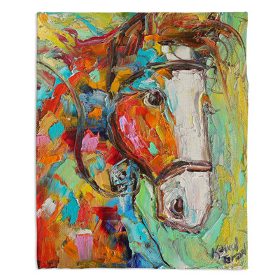 Couverture sherpa doux cheval cheval ii