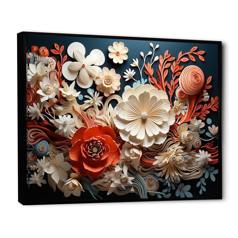 Art mural abstrait sur toile florale, impression moderne de fleurs de corail - Fleurs de corail abstraites II