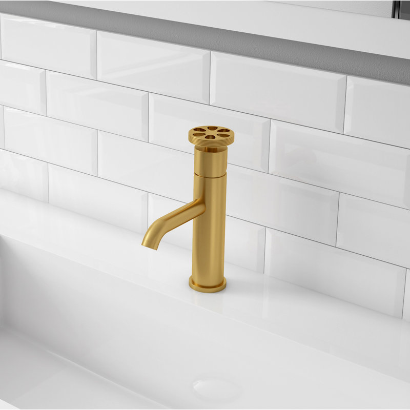 Robinet pour salle de bain à un trou Nova, Or titane brossé