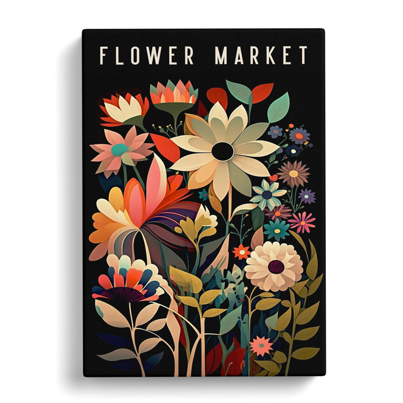 XMKTMKT-187 Contemporary Flower Market Exhibition No.9 - Wrapped Canvas