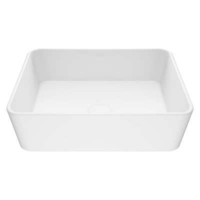 Marigold 18" L x 14" W x 5" H Matte White Handmade Rectangular Vessel Bathroom Sink