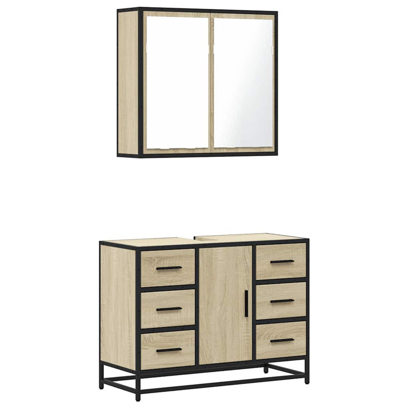 Alusine Bathroom Furniture Suite, Light Wood
