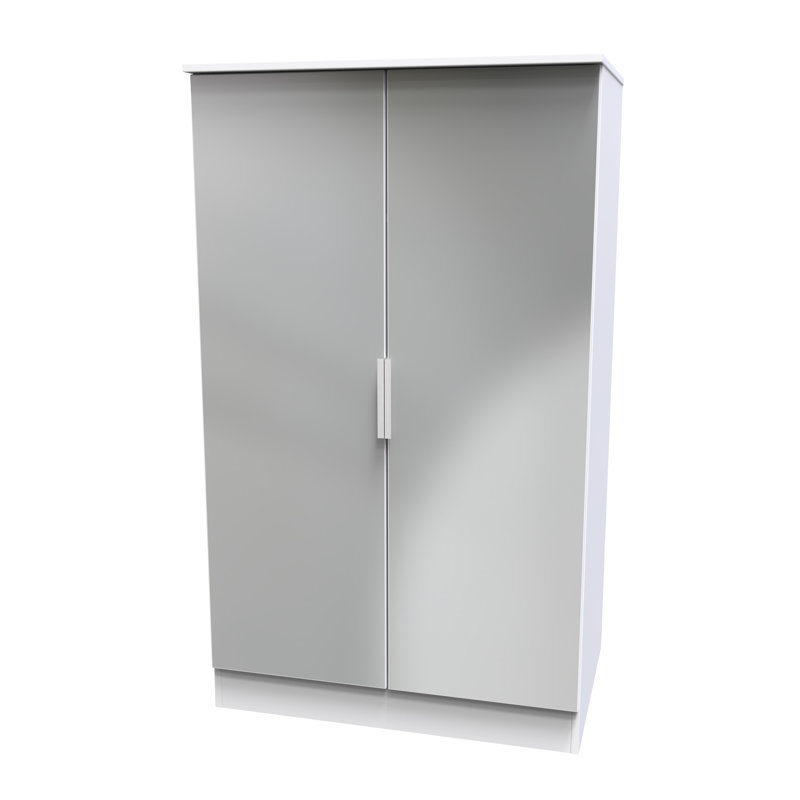 Biernat Manufactured Wood Wardrobe, Uniform Grey/White