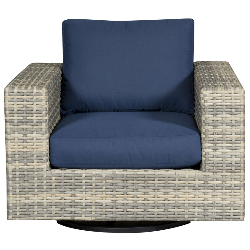 Fauteuil pivotant avec coussins Michael Weiss Montclair, Bleu marine Tidalwave
