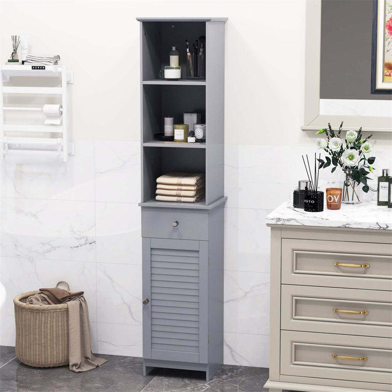 Aadhith Freestanding Linen Cabinet, Grey