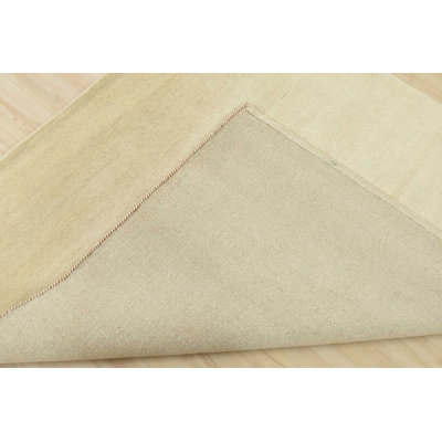 Tapis ivoire en laine noué à la main de conception unique 5 pi 6 po x 5 pi 7 po Besaw