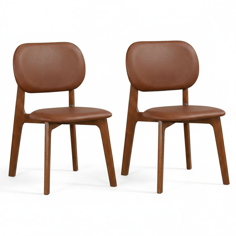 Chaises de salle à manger Boaz, Brun